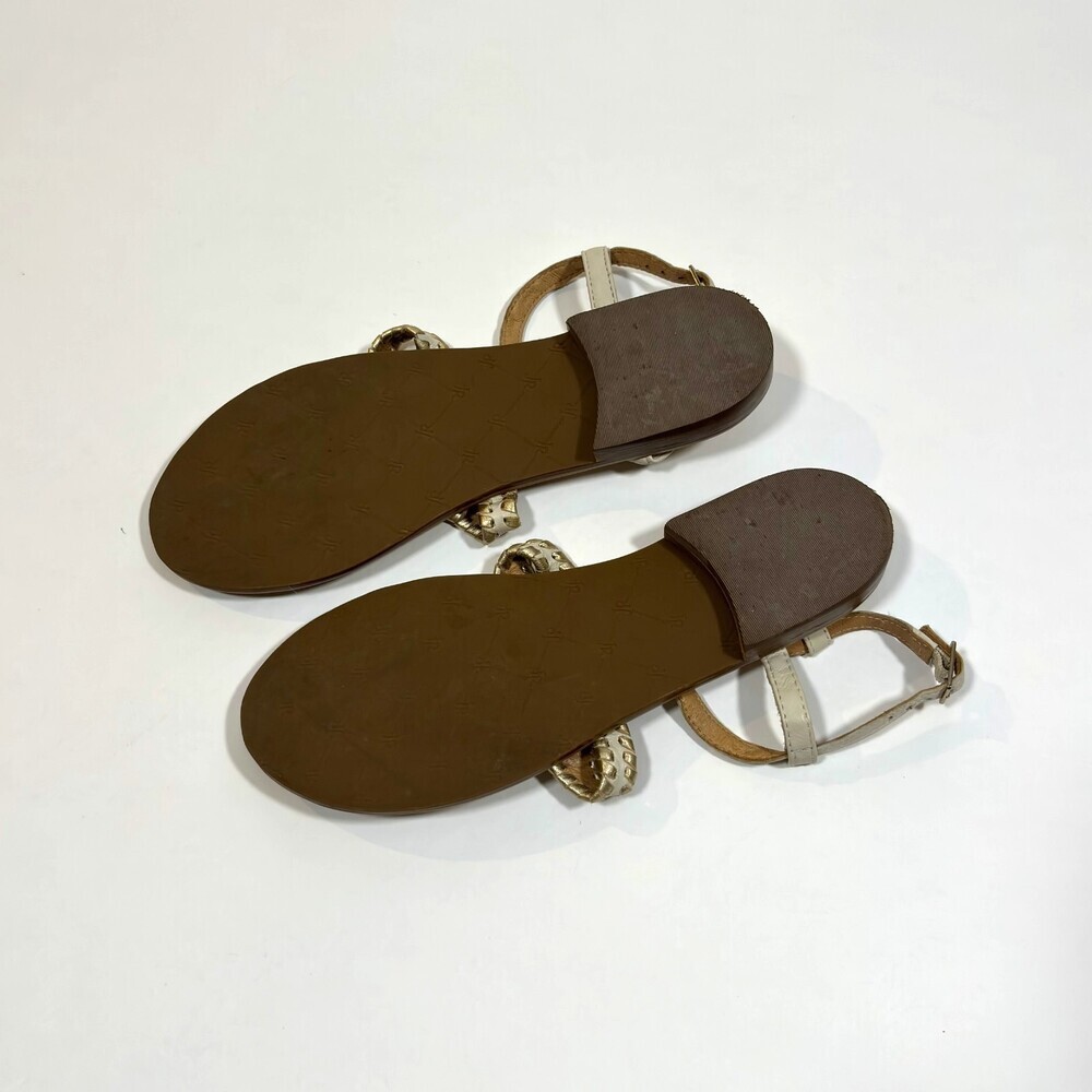 Jack Rogers Maci Leather Sandals Bone & Gold Strappy - Size 7 - Picture 4 of 4